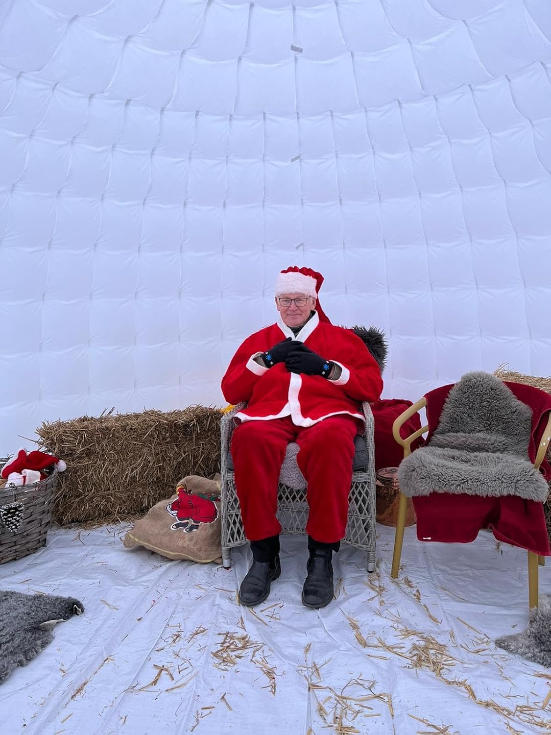 Tente dôme igloo gonflable portable d'extérieur avec éclairage LED pour fête, mariage, événement, camping