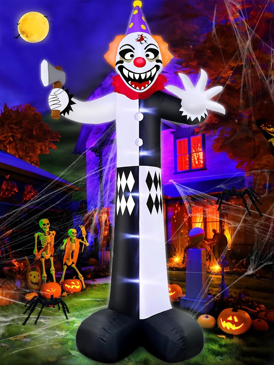 Halloween Inflatable UFO Cow Abduction with LEDs