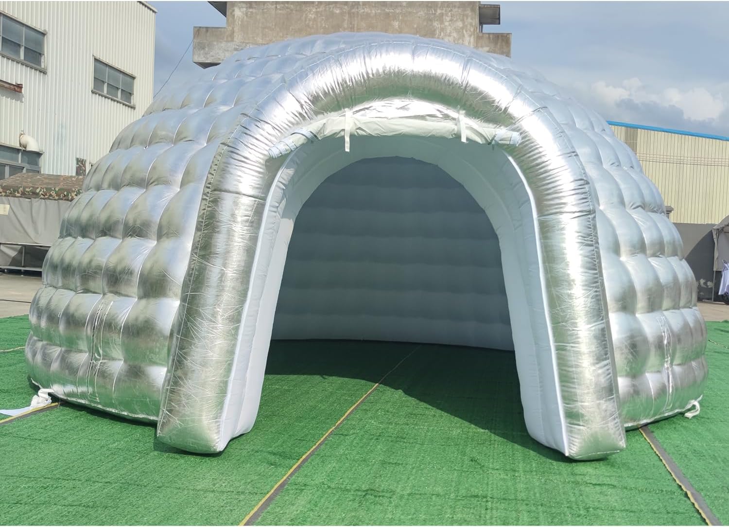 Tente dôme igloo gonflable portable d'extérieur avec éclairage LED pour fête, mariage, événement, camping