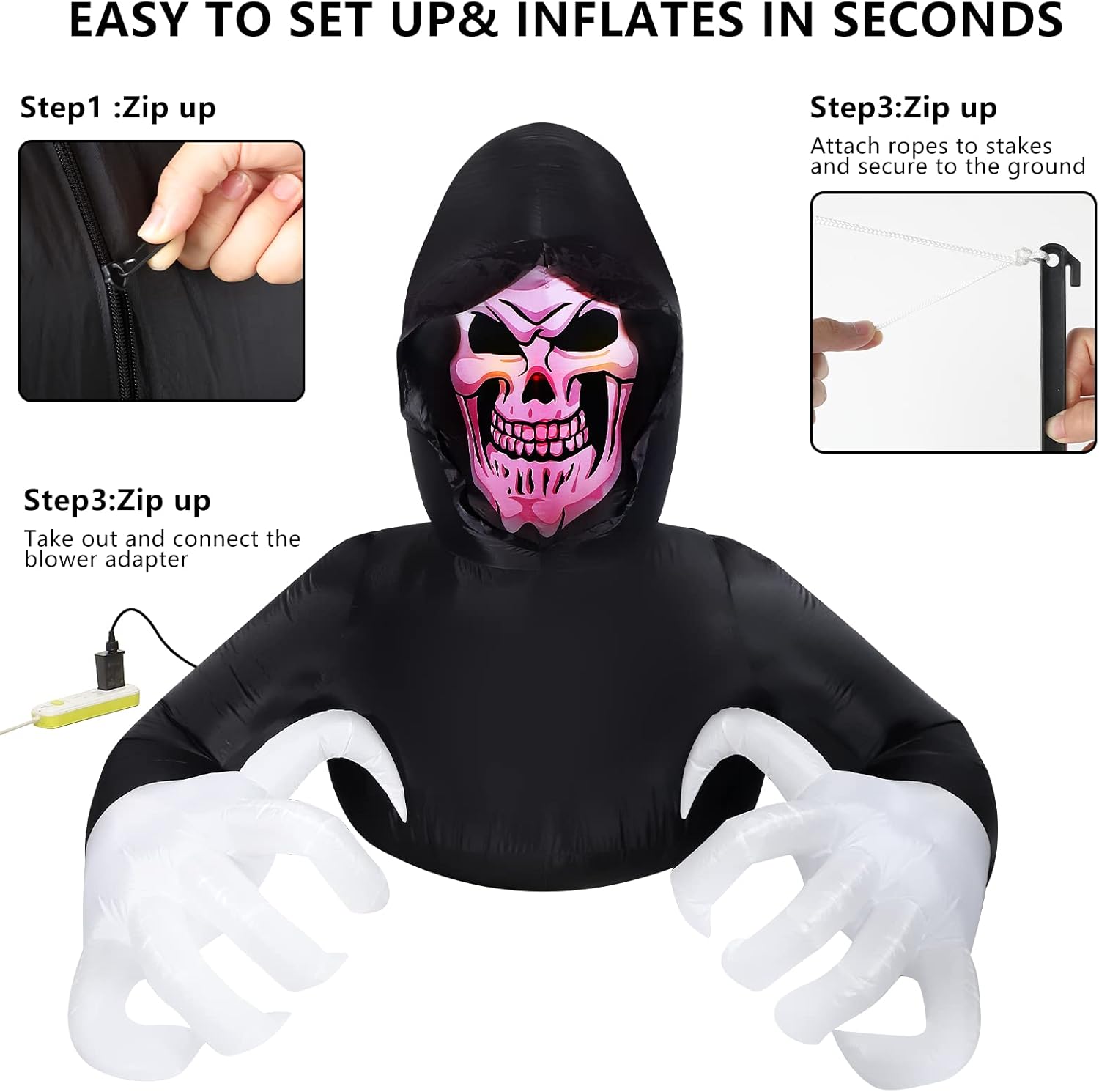 Inflatable Grim Reaper Halloween Decoration for Yard