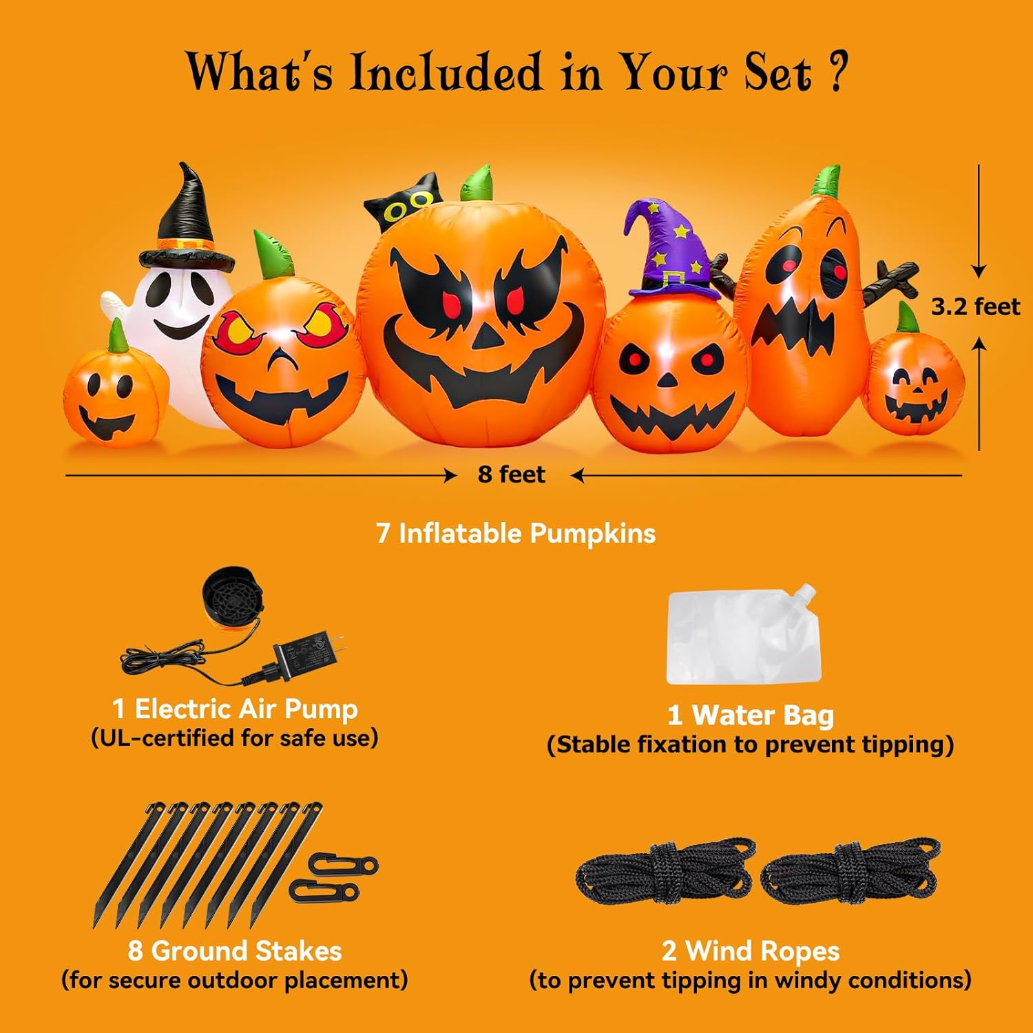 Halloween Inflatable Tree with LEDs for Yard