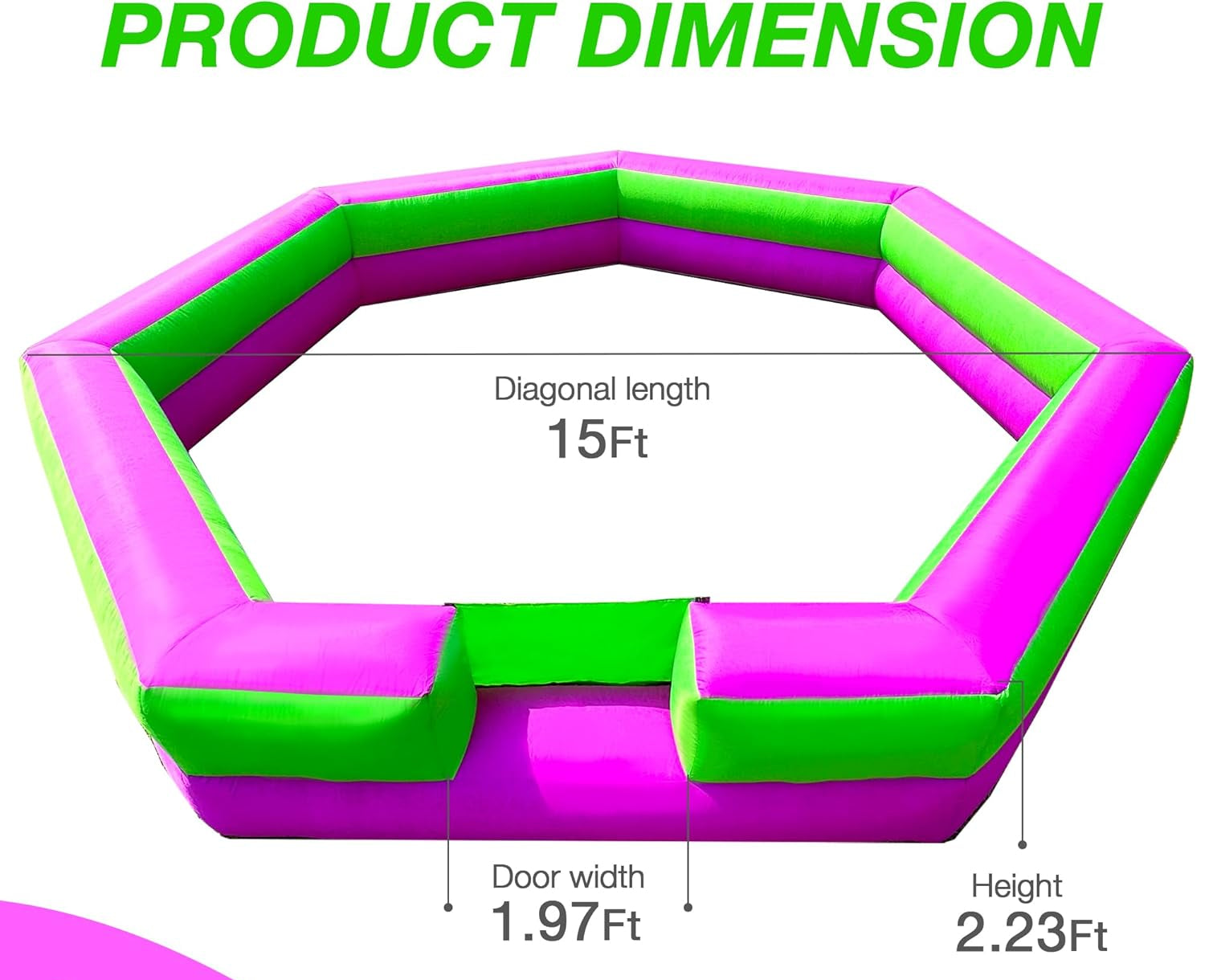 Piscine à balles gonflable Gaga de 4,5 m avec ballon Gaga - Terrain de jeu portable pour sports intérieurs et extérieurs