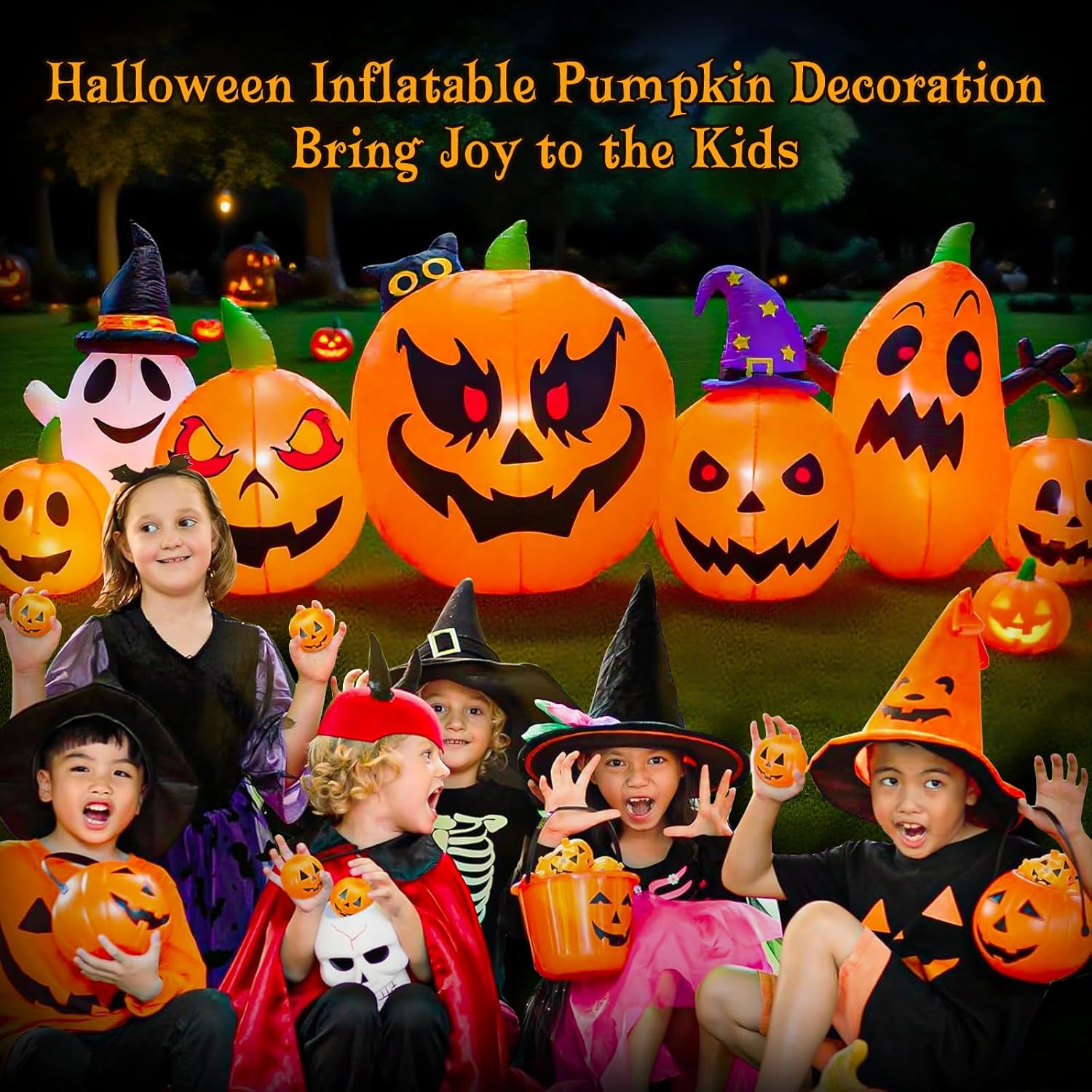 Halloween Inflatable Tree with LEDs for Yard