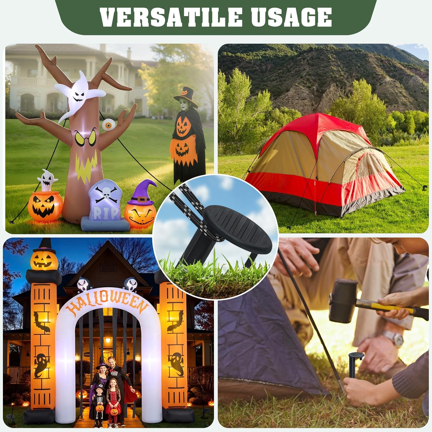 Halloween Inflatable Tree with LEDs for Yard