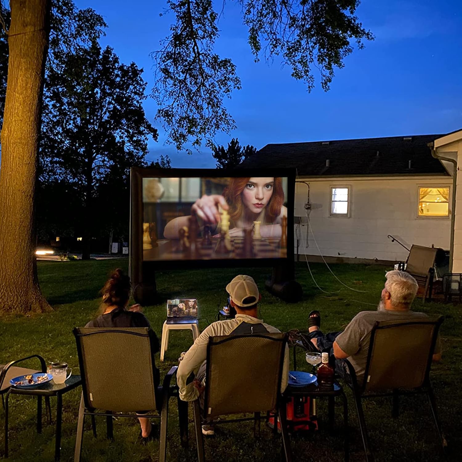 15ft Inflatable Movie Screen with Air Blower for Outdoor Fun