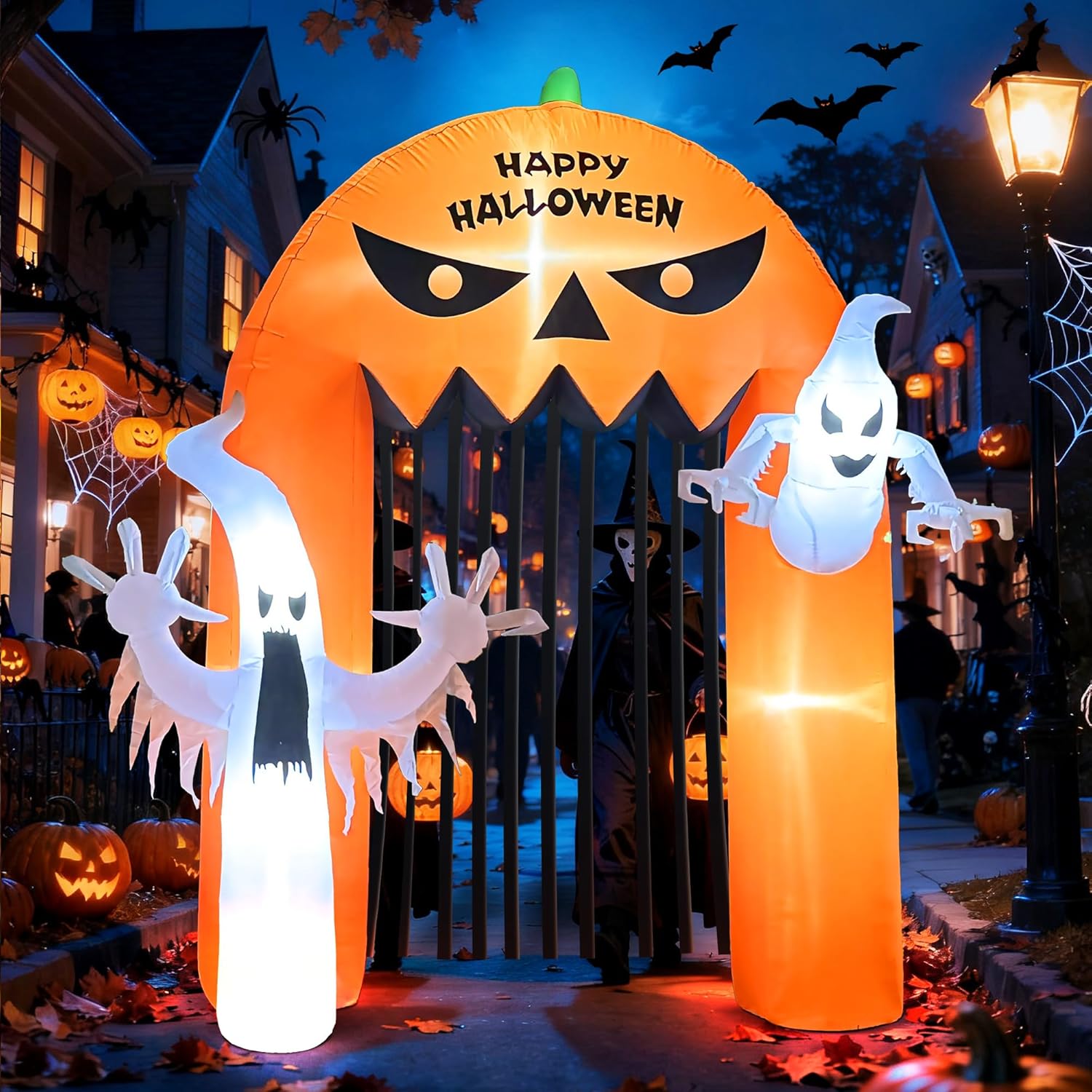 Halloween Inflatable Castle Archway with LED Lights