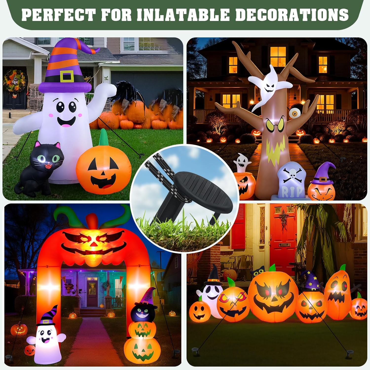 Halloween Inflatable Tree with LEDs for Yard