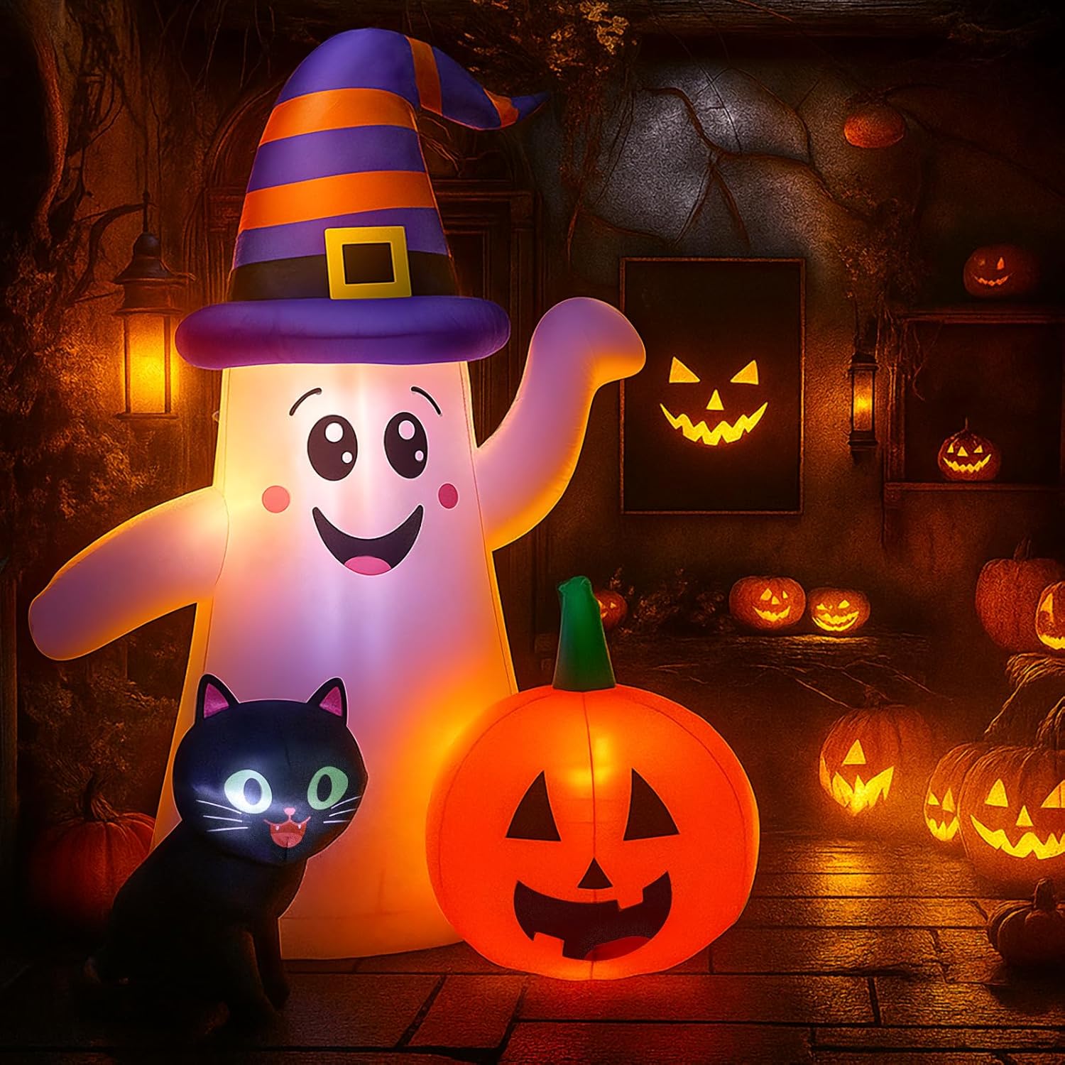 Halloween Inflatable Tree with LEDs for Yard