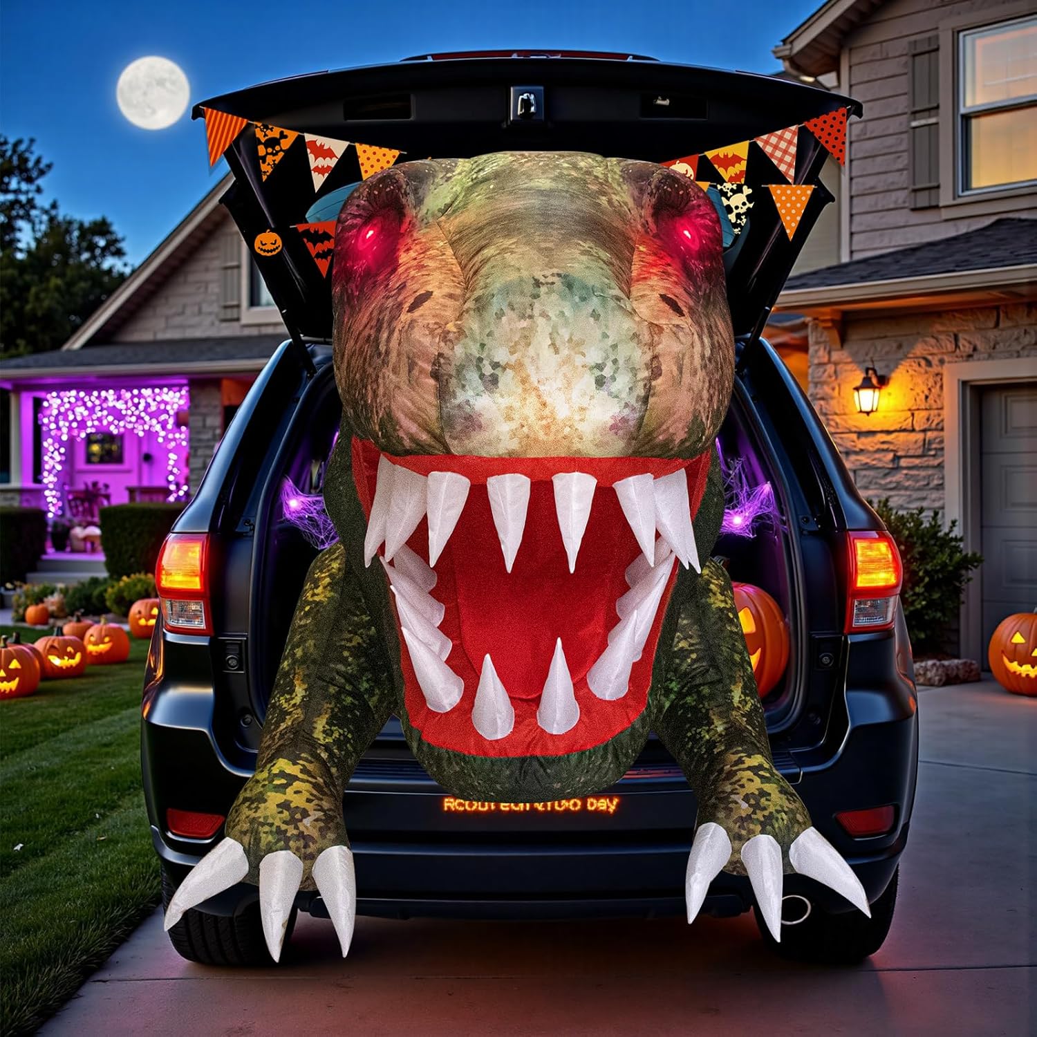 Halloween Inflatable Dinosaur with LED Eyes for Yard