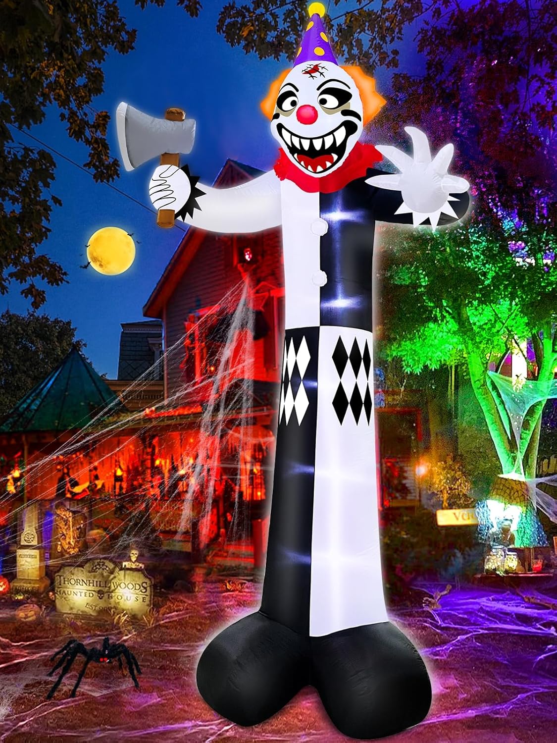Halloween Inflatable UFO Cow Abduction with LEDs