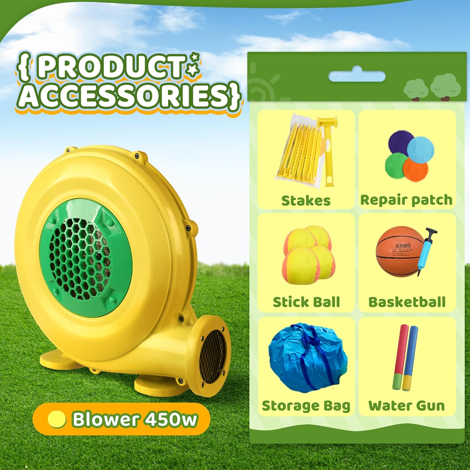 Castillo inflable con toboganes dobles y piscina de pelotas para niños