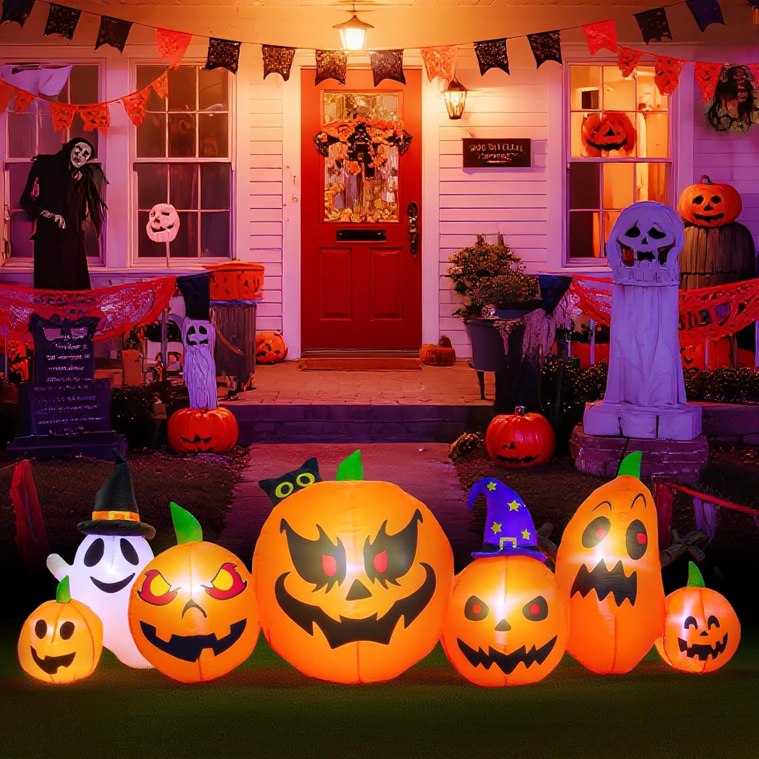 Halloween Inflatable Tree with LEDs for Yard