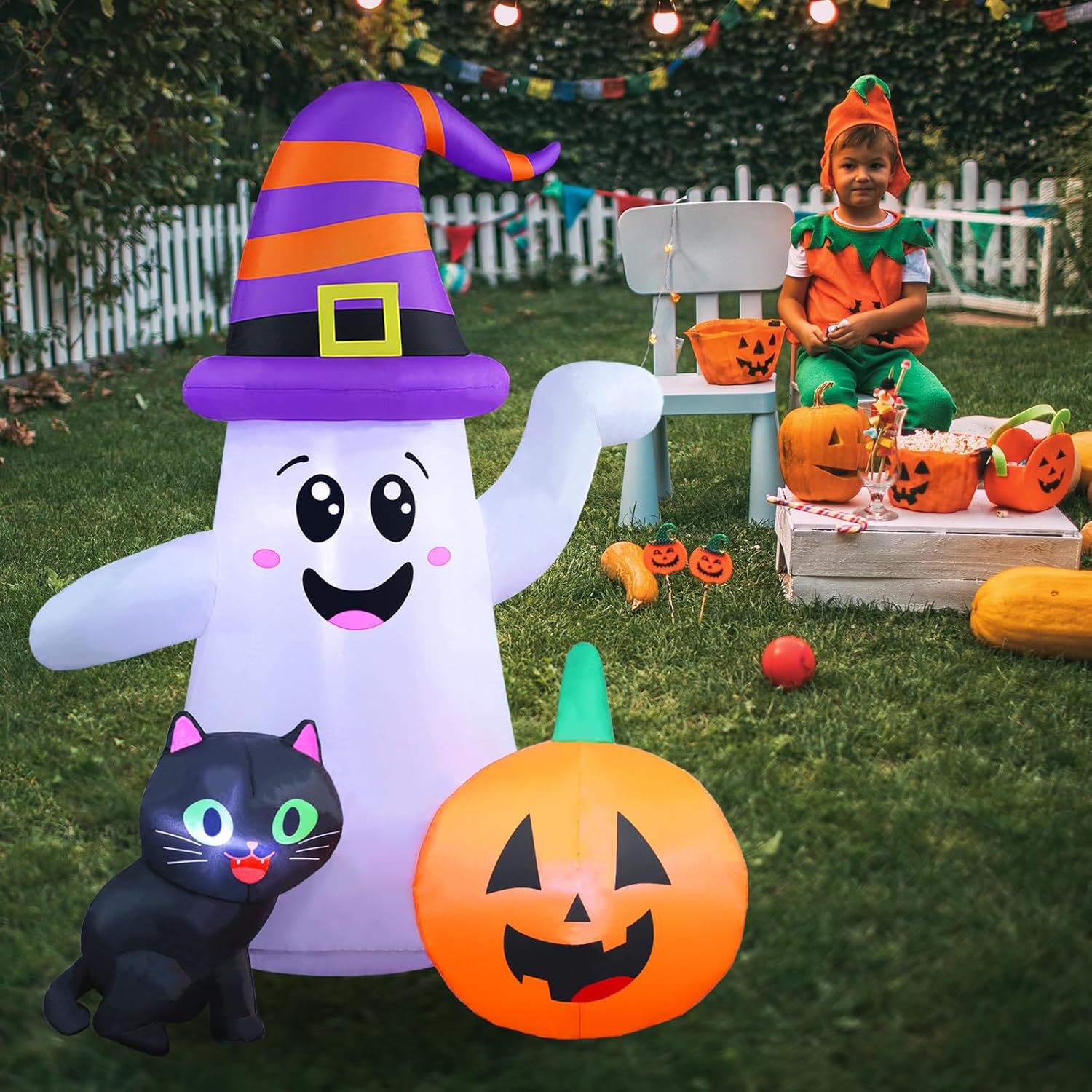 Halloween Inflatable Tree with LEDs for Yard