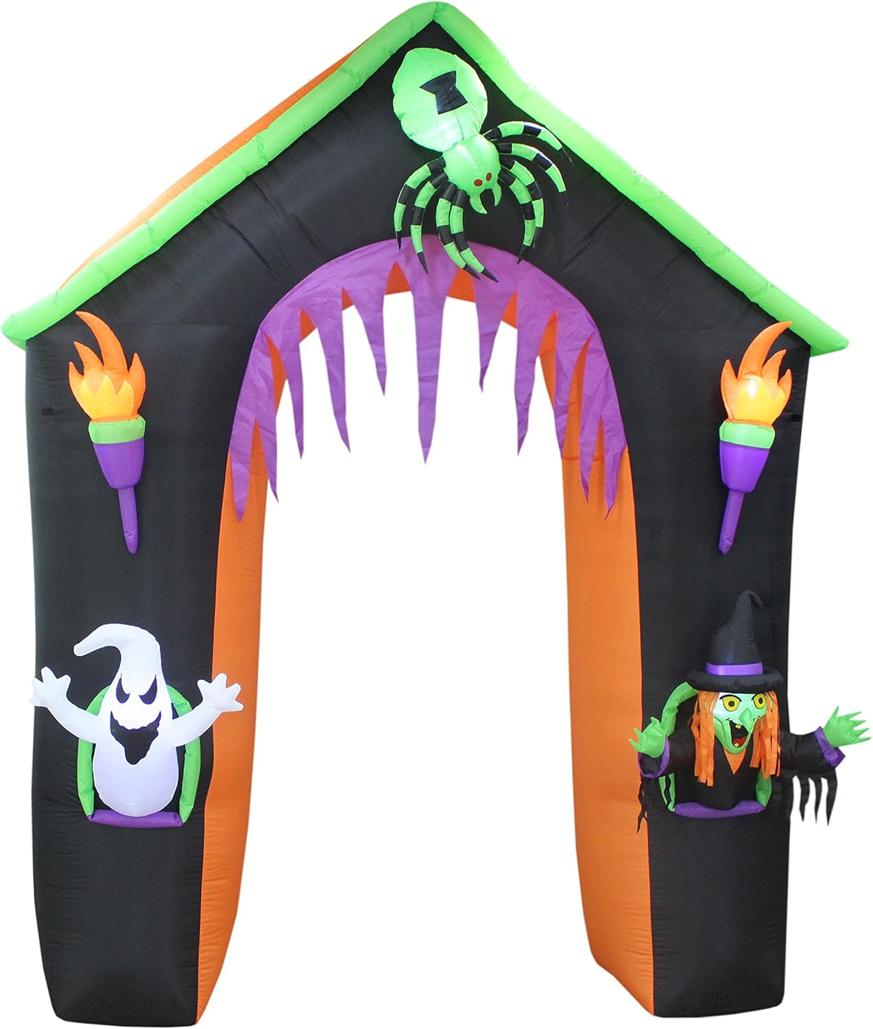 LED Lighted Halloween Inflatable Castle Archway Decoration