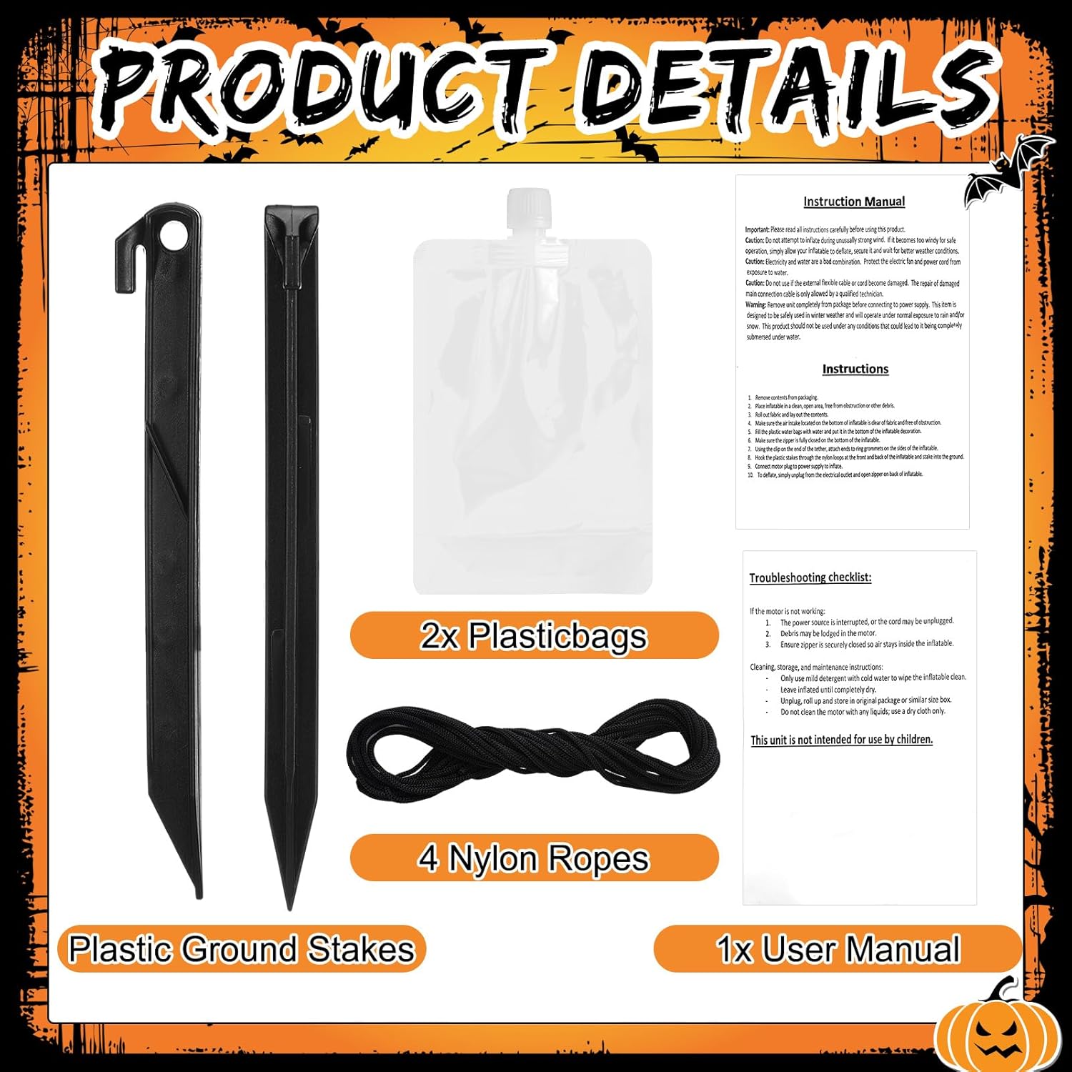 Inflatable Halloween Decoration with LED Lights Outdoors