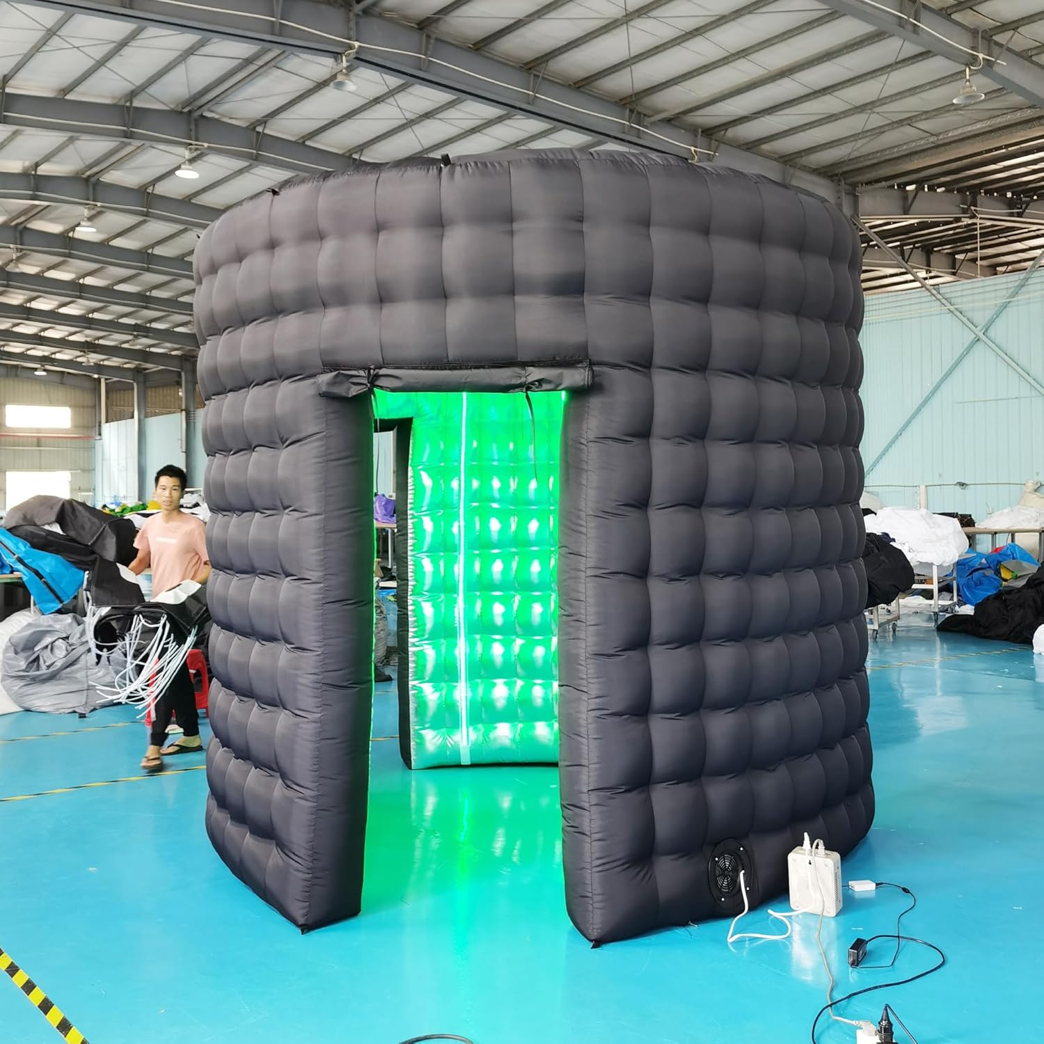 10FT Diameter Round Inflatable LED 360 Photo Booth Enclosure with LED Lights & Blower