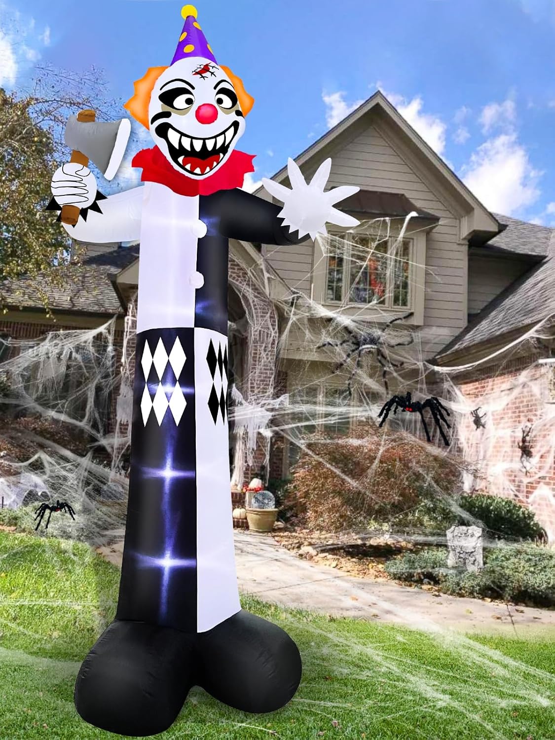 Halloween Inflatable UFO Cow Abduction with LEDs