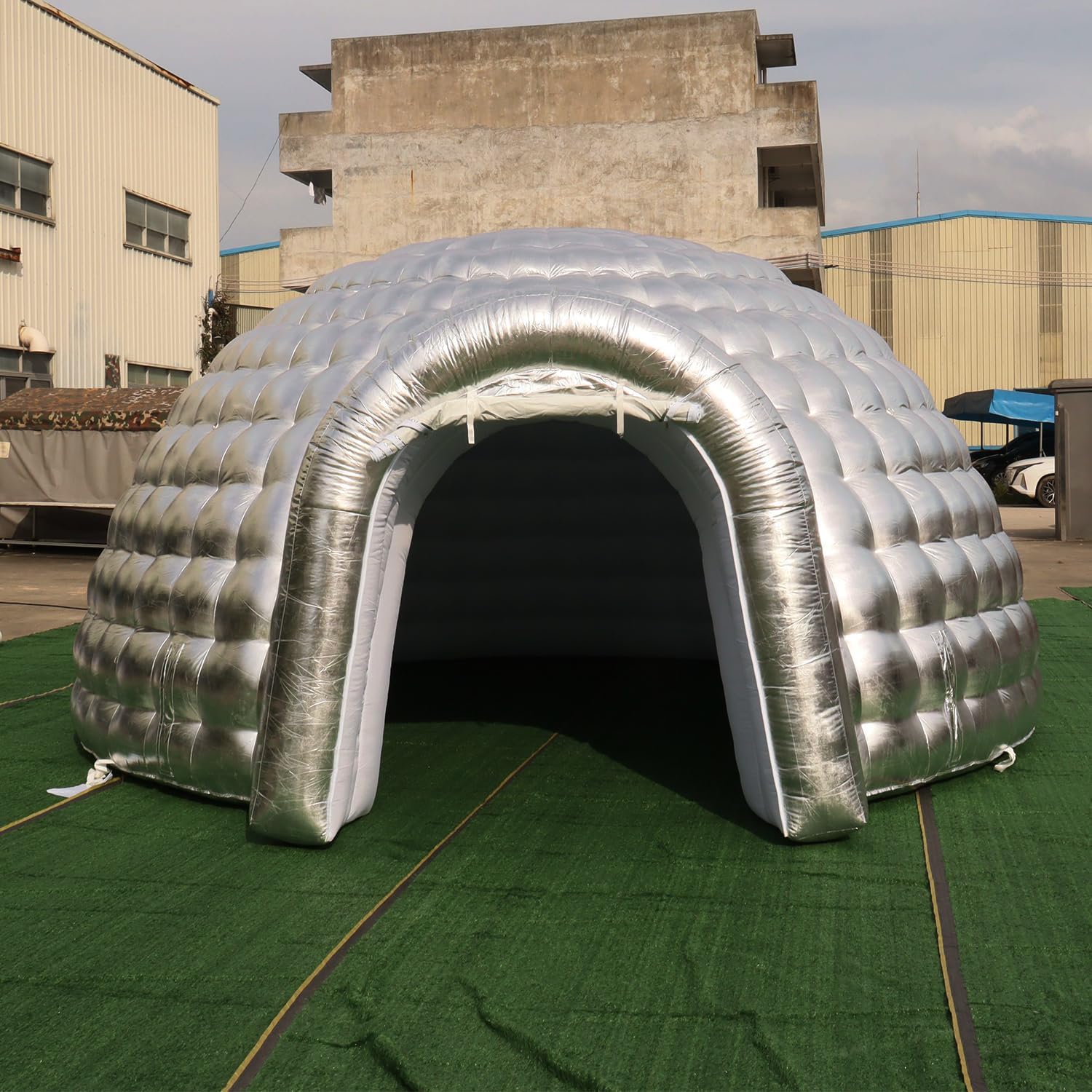 Tente dôme igloo gonflable portable d'extérieur avec éclairage LED pour fête, mariage, événement, camping
