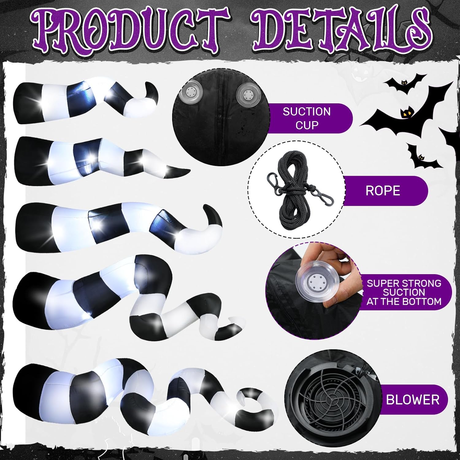 Halloween Inflatable Octopus Tentacle Yard Decor