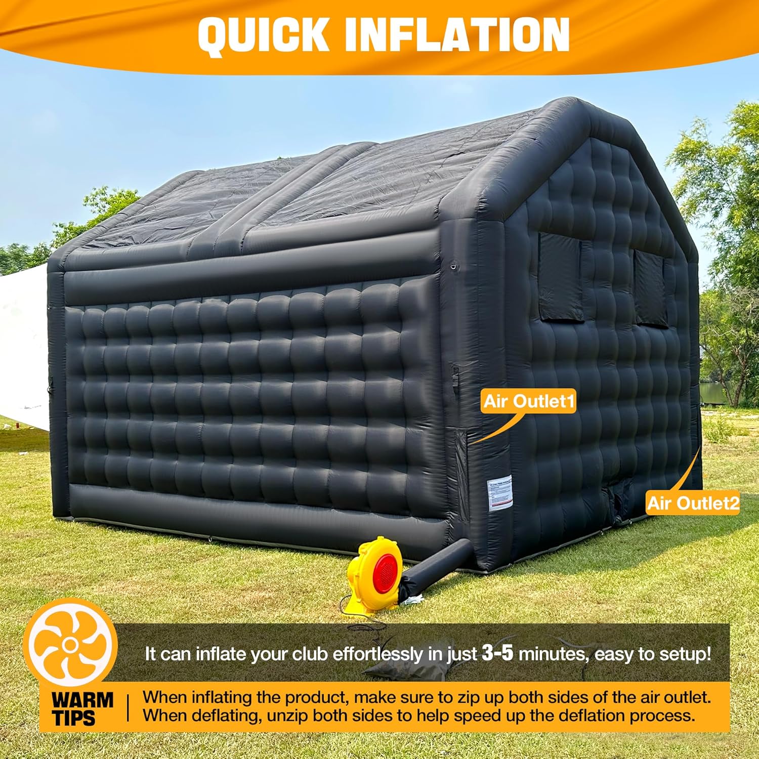 Black Inflatable Night Club Disco Tent with Logo