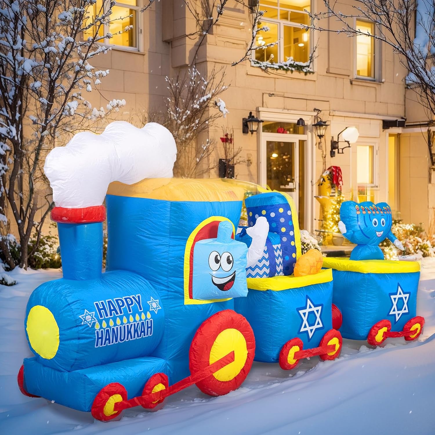 6Ft Halloween Decoration Outdoor Inflatable - Halloween Inflatable Decorations with Skeleton Dog and Pumpkin- Blow Up Inflatables with Built-in LED Lights for Yard Garden Lawn Decor