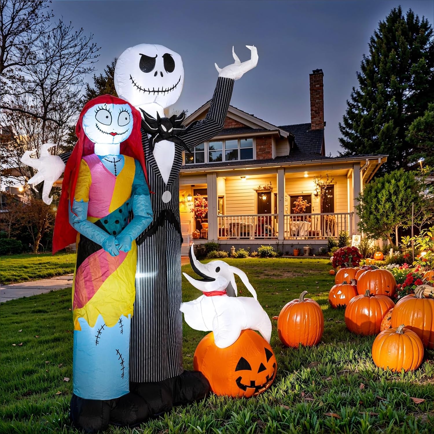 6Ft Halloween Decoration Outdoor Inflatable - Halloween Inflatable Decorations with Skeleton Dog and Pumpkin- Blow Up Inflatables with Built-in LED Lights for Yard Garden Lawn Decor