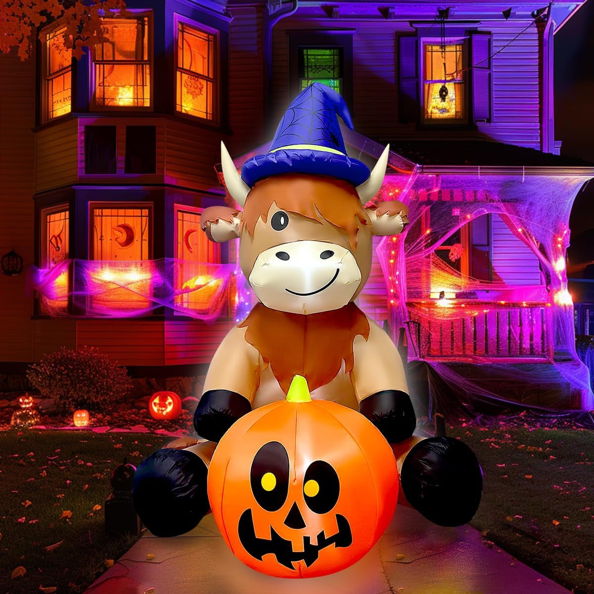 6FT Halloween Inflatable Killers Decorations Built-in LED Lighted Blow Up Decoration Home Yard Outdoor Indoor Garden Lawn Decor