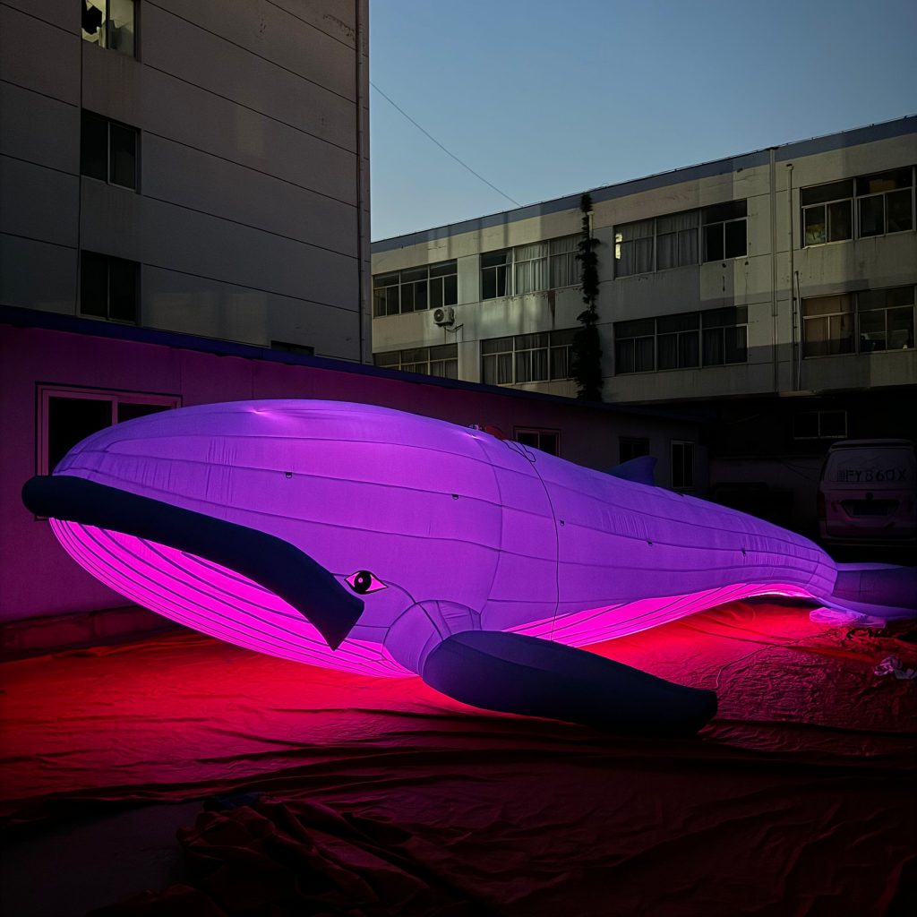 LED Lighted Inflatable Whale for Holiday Decor