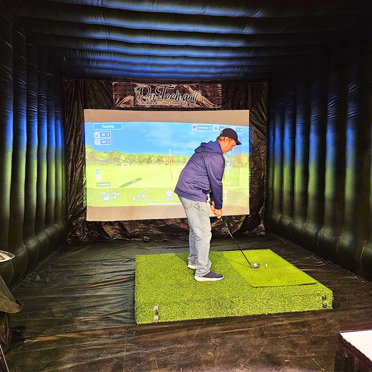 Inflatable Golf Simulator Enclosure Tent With Screen 24 FT