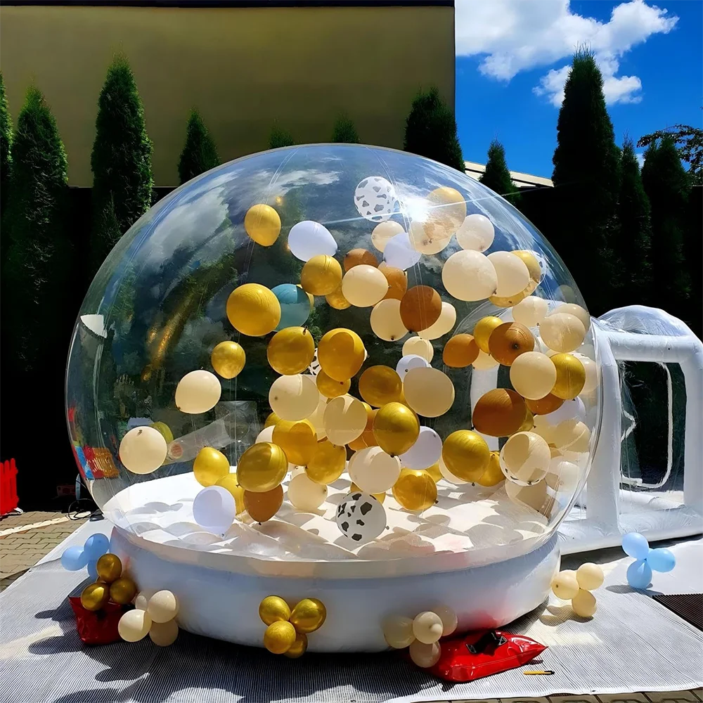 Maison à bulles gonflable avec souffleur de trampoline