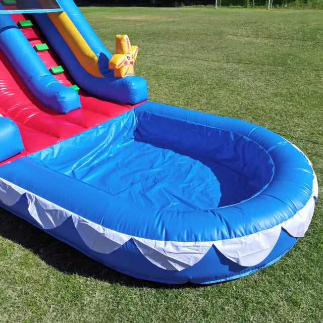 Blue Inflatable Tropical Water Slide for Kids Party