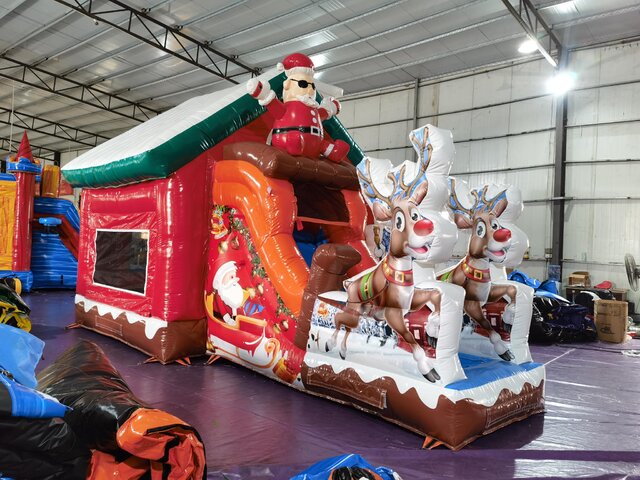 Holiday Themed Bounce House and Slide