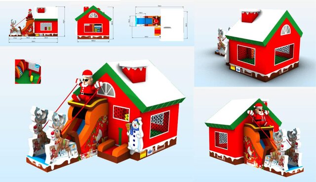 Holiday Themed Bounce House and Slide