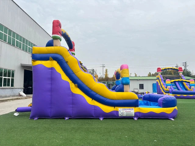 Doppelte aufblasbare Rutsche, Eiscreme-Wasserrutsche mit Gebläse