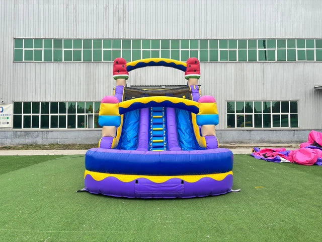 Doppelte aufblasbare Rutsche, Eiscreme-Wasserrutsche mit Gebläse