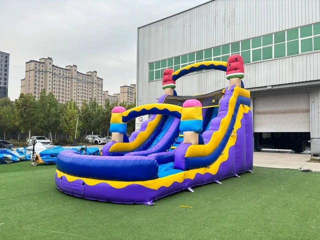 Double Inflatable Slide Ice Cream Water Slide with Blower