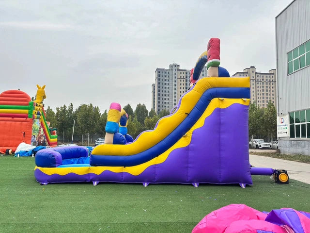 Doppelte aufblasbare Rutsche, Eiscreme-Wasserrutsche mit Gebläse