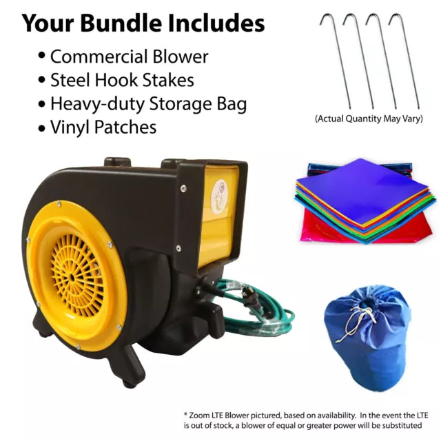 Double Lane Tropical Inflatable Water Slide Fun