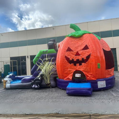 Giant Pumpkin Bounce House with Slide