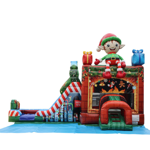 Festive Elf Bounce House Slide Combo