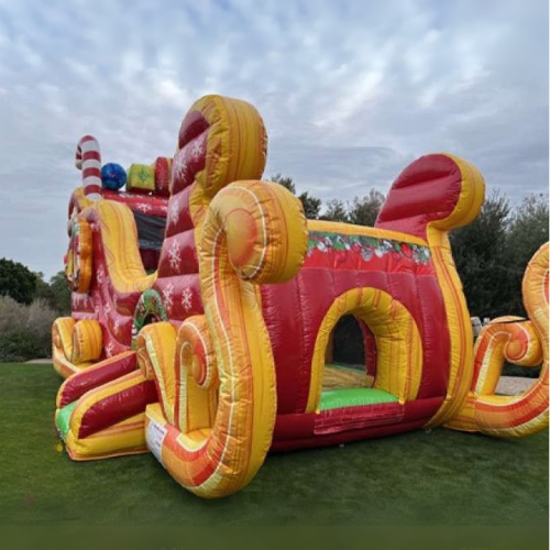 Santa Sleigh Inflatable Bounce House Combo