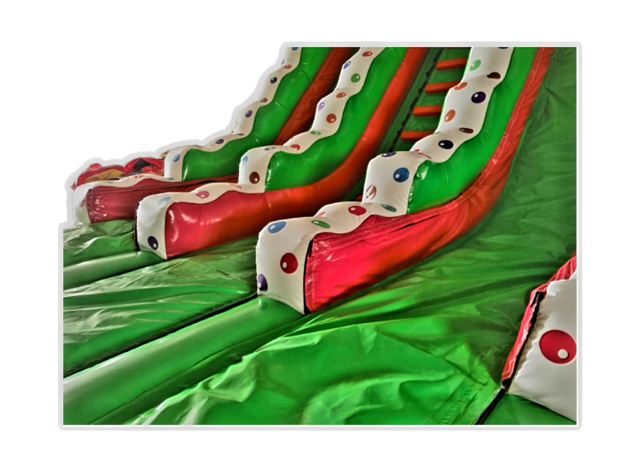 Double Lane Inflatable Christmas Slide