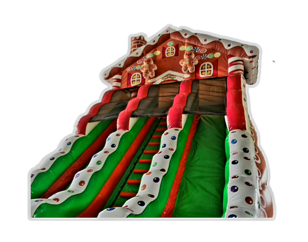 Double Lane Inflatable Christmas Slide