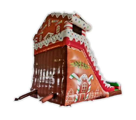 Double Lane Inflatable Christmas Slide