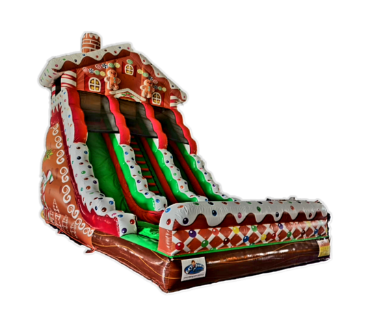 Double Lane Inflatable Christmas Slide