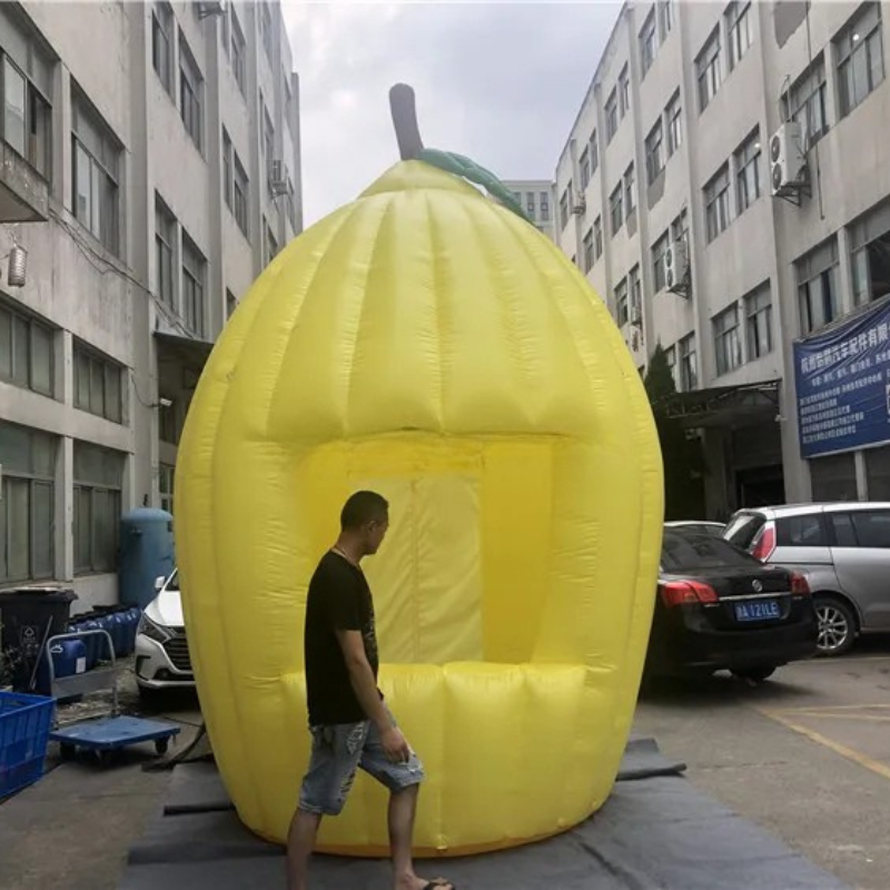 Inflatable Lemonade Booth in Yellow Lemon Shape with Leaf