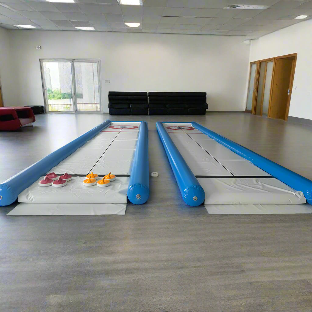 Inflatable Curling Mat with Stones for All Ages