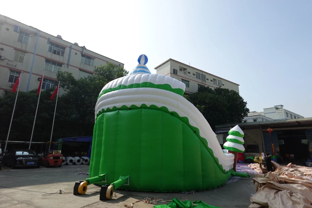 Inflatable Snow House Bouncer with Slide for Kids