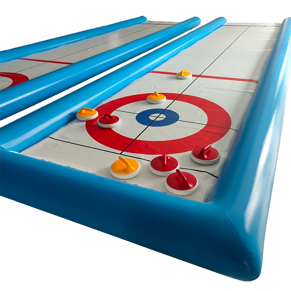 Inflatable Curling Mat with Stones for All Ages