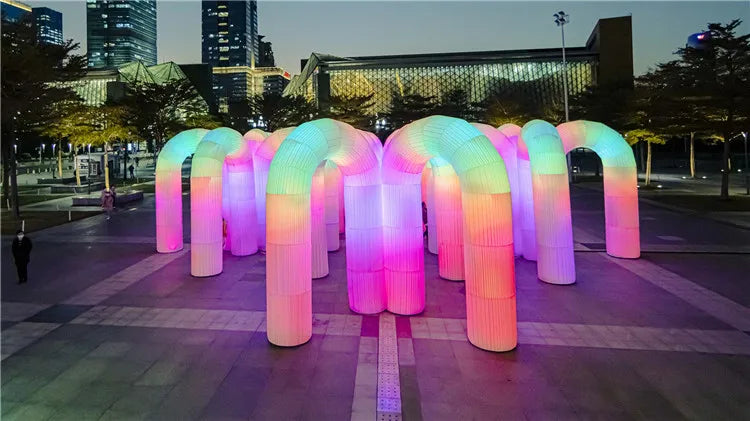 Inflatable Arch with Colorful LED Lights for Outdoor Parties